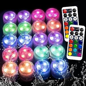 HL Luci a LED sommergibili con candele senza fiamma a distanza, luci colorate RGB luci impermeabili piccole luci LED accento per vaso, vasca idromassaggio, feste, Halloween, decorazioni per matrimoni