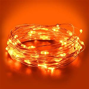 Dalugo Catena luminosa arancione a batteria, 3 m, 30 LED, arancione, per interni, con batteria per Halloween, Natale, decorazione della casa