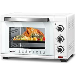 WOLTU Forno Elettrico 28 Litri Forno per Pizza Fornetto Bianco, Potenza 1600 W, Timer 60' e 3 Posizioni di Cottura BF11ws