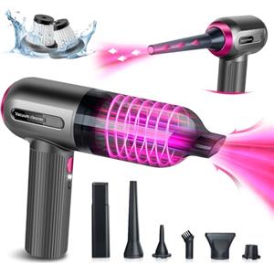 Uplayteck Aspirabriciole Senza Fili, 9000Pa Aspirapolvere Auto Portatile, 2 in 1 Aspiratore e Soffiatore, Ricarica di Tipo C, 2 Filtro HEPA Waschbar, Mini Aspirapolvere per Auto, Casa, Ufficio, Cucina