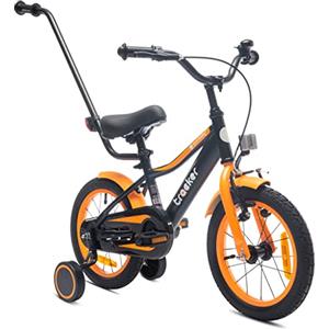 sun baby Tracker Bike Bicicletta per bambini 14 pollici ruota dimensioni, 3-6 anni, bicicletta da bambino con rotelle, bmx da bambino (14 pollici, Arancione Neon)