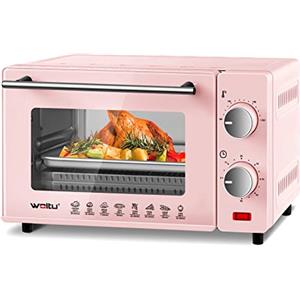 WOLTU Forno per Pizza da 10L 650W, Fornetto Elettrico, Mini Forno Elettrico con Sportello Visibile, Temperatura tra 100-230℃, Timer 0-60 Minuti, con Teglia, Griglia, Pinza, Rosa BF16rs