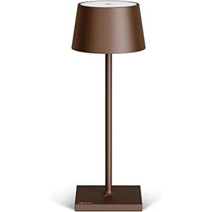 Madrigal Stilosa Lampada da Tavolo Senza Fili - Abat Jour Led Ricaricabile Scrivania e Comodino di Design - Lume Touch USB C - Luce Wireless Salotto - Dimmerabile - Lampade Ristorante - Bronzo