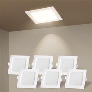 Aigostar Faretti LED da Incasso per Cartongesso Confezione da 6,6W 620LM Faretto led interno,4000K luce naturale,Faretto led incasso Adatto a camera da soggiorno,cucina,corridoio.Ф95-100mm
