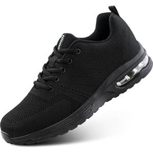 Hitmars Scarpe Ginnastica Uomo Donna Scarpe da Running Corsa Leggere Traspiranti Lacci Sneakers Fitness Sportive Jogging Outdoor Nero Nero EU 36