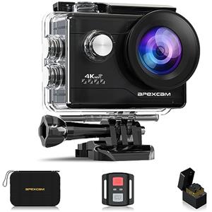 Apexcam 4K WiFi 20MP Action Cam Ultra HD Sports Cam Impermeabile Sott'acqua 40M 2'' Action Camera 2.4G Telecomando Con 2x1050mAh Batterie e Kits di Accessori