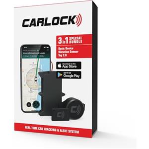 CARLOCK Sistema di Sicurezza Antifurto per Auto - Localizzatore GPS cablato per auto, Sensore di Vibrazione e TAG per Auto - Sistema di Allarme - App Mobile e avvisi Istantanei - Tracker per Veicoli