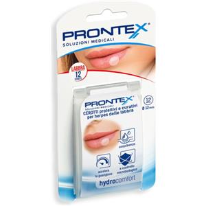PRONTEX Hydrocomfort Herpes - Cerotti idrocolloidali attivi per il trattamento dell'herpes labiale, 12 Pezzi