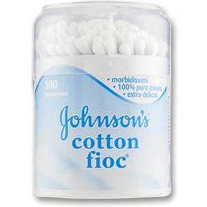 Johnson's Baby Cotton Fioc 100 Pezzi - Bastoncini Cotonati Morbidi per Pulizia Delicata di Orecchie e Contorno Occhi