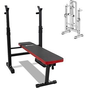 FFitness Panca pesi con supporto Bilanciere Panca Piana Palestra pieghevole regolabile Multifunzione Rack Weight Bench per sollevamento pesi
