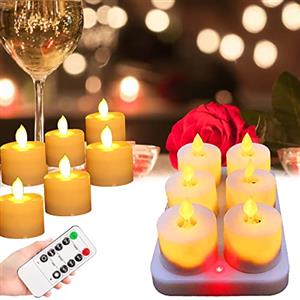 Mocoli Candele A Led Ricaricabili, 6 Pezzi Candele A Led Con Fiamma Tremolante E Timer Controllo Remoto Con Base Ricarica E Cavo Usb Candele Per Decorazione Della Casa Per Natale Halloween Festa In Famiglia