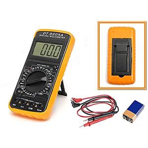 Vetrineinrete® Multimetro digitale tester con puntali elettronico professionale con display LCD misuratore tensione rilevatore corrente elettrica transistore per misurare resistenza diodo G4