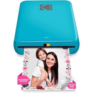 KODAK Step Stampante fotografica istantanea per smartphone - Mini portatile wireless a colori - Foto adesive Zink 2x3" - Bluetooth compatibile con iOS e Android - App di editing divertente - Blu