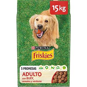 Friskies PURINA FRISKIES Crocchette Cane Adulto con Manzo, Cereali e Verdure Aggiunte, 15 kg