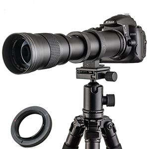 JINTU Teleobiettivo 420-800mm F8.3 per Nikon F, manuale (MF) Zoom Obiettivo per Nikon D5600 D850 D810 D780 D750 D5500 D5200 D5300 D5100 D3400 D3300 D3200 D3100 D7200 D7500 D7000 D750 D90 D800 DF