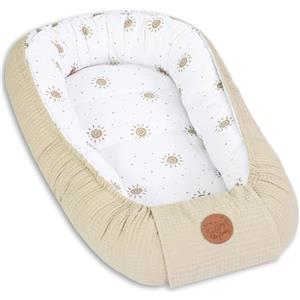 Totsy Baby Riduttore lettino neonato - 90x50 cm nido baby nest antisoffoco culla pod cocoonababy confortevole cotone waffle babynest per neonati Sole