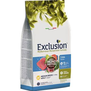 Exclusion - Mediterraneo Monoprotein Adult Medium Breed con Tonno - 12 kg PREZZO COMPRESO LA SPEDIZIONE € 58,40