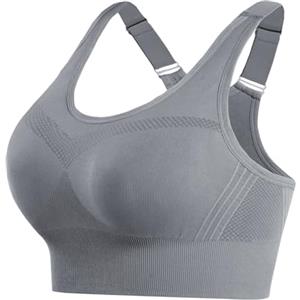 Litherday Reggiseno Sportivo Donna Top Sportivo Donna Reggiseni Sportivi per Donna Top Palestra Donna Reggiseno Sportivo Donna Sostegno Forte per Ginnastica e Yoga Negro + Grigio S