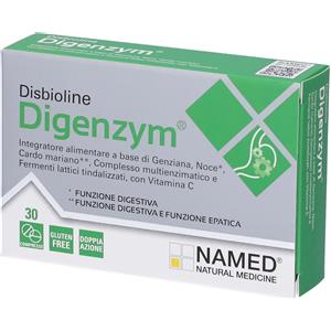 NAMED Disbioline Digenzym - Integratore Alimentare per la Digestione e il Benessere Epatica, 30 Compresse