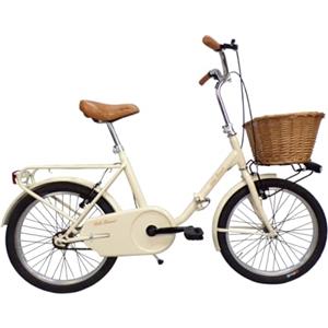 Cicli Tessari - bicicletta pieghevole bici da passeggio graziella car-bike con cesto anteriore (BEIGE)