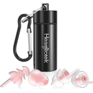 Hearprotek 2 coppie Tappi orecchie per dormire,tappi protezione dell'udito per anti russare, riduzione del rumore, traversine laterali, viaggi, lavoro-32db & 30db(Rosa)