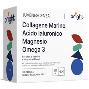 Bright Naturo Gestione dell'Età | Collagene Marino Idrolizzato Acido Ialuronico + Magnesio Supremo + Omega 3 Coenzima Q10, Vitamina C e Zinco - Formula vitale per la Pelle, Articolazioni e Muscoli | PHYTO-GUIDE