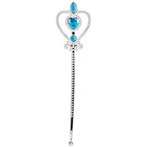 Boland 44073 - Bacchetta magica Anna, blu, argento, 32 cm, pietre preziose, fata, principessa, carnevale, Halloween, carnevale, feste a tema, teatro