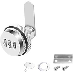 MEIRIYFA Combinazione Cam, serratura con password codificata per cassetti, serratura con cilindro da 3/4 pollici e finitura cromata, serratura combinata di sicurezza per armadio cassetto (20 mm