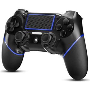 RCCBOOST REKBOO wireless Controller per PS4, Joystick Gamepad per Ps4/Slim/Pro con Doppio Motore di Vibrazione, 600mah Batteria, Pannello Tattile, Altoparlante con Jack Audio da 3,5 mm(blu)