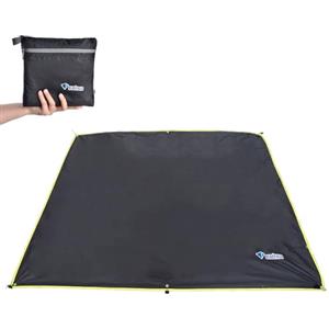 TRIWONDER Telo Impermeabile Esterno Telo Pavimento Campeggio Telo Copertura Stuoia Telo da Picnic Tenda Amaca Barca Spiaggia (A - Nero, M - 2,2x1,8m)