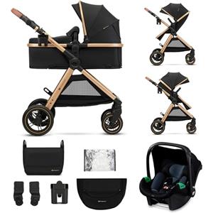 kk Kinderkraft Kinderkraft ESME Trio passeggino neonati 3 in 1 fino 26 kg, con Ovetto I-SIZE 40-75 cm, Carrozzina reversibile fronte mamma e strada, Pieghevole, Nero