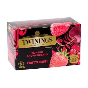 Twinings Tè Nero Aromatizzato ai Frutti Rossi, Gusto Morbido e Dolce, Infusi e Tisane, 1 Confezione da 20 Filtri