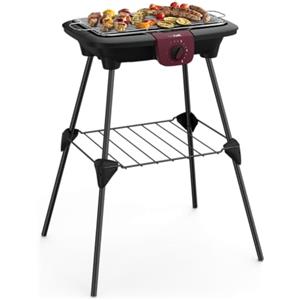 Tefal BG90F5 Barbecue Da tavolo Elettrico 2300W Nero, Acciaio inossidabile barbecue e bistecchiera