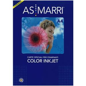 AS MARRI Carta Color Graphic A4 170 gr 50 fogli Opaca per Stampanti Inkjet