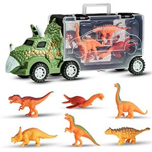 Oderra Dinosauro Giocattolo -Dinosauri Macchinine Trasportatore con 6 Mini Dinosauro Giocattolo, Regalo per Ragazzi e Ragazze di 4 5 6 anni, Natale, Halloween, Regalo di Compleanno