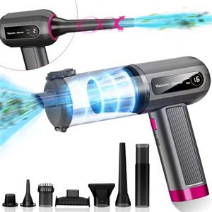 Ledeak Aspirapolvere Senza Fili, 16000PA Aspirapolvere Potente per Auto, 3 in 1 Mini Aspirapolvere Portatile, Tipo-C Ricaricabile Aspirabriciole con Visualizzazione Digitale per Auto Casa Ufficio