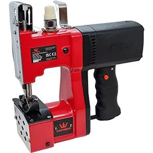 TOPWAY Macchina da Cucire per Sacchi Portatile 220V Elettrica Macchina per Cucire Borse con 2 Rotoli di Fili, per Sigillare Sacchetti di Sacco/Tessuto/Riso/Carta/Sacchetti di plastica
