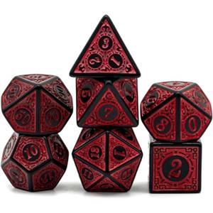 XKSOCT 7 Pezzi Set di Dadi Poliedrici con Tasche Dadi Poliedrici a Due Colori per Dungeons and Dragons RPG DND MTG W20 W12 W10 W8 W6 W4 Giochi di Carte da Tavolo(Rosso) (Rosso)