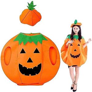 AIXIMA Costume Da Zucca Halloween, per Adulti,Cosplay, Abbigliamento per Feste Con Berretto,Costume Di Carnevale