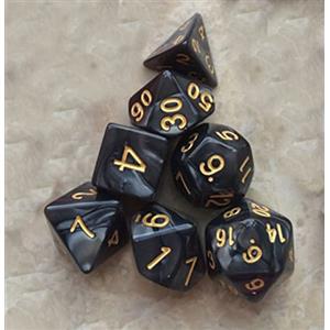 BOBOZHONG Dadi Poliedrici,7 PCS Poliedrici Dadi da Gioco,Layered Polyhedral D&D Dice, per Dungeons And Dragons DND Rpg Giochi da Tavolo MTG (Nero)