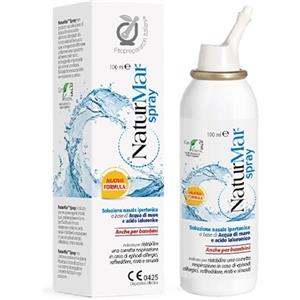 BioDue NaturMar Spray Naso 100 ml - Soluzione Nasale Ipertonica con Acqua di Mare e Acido Ialuronico