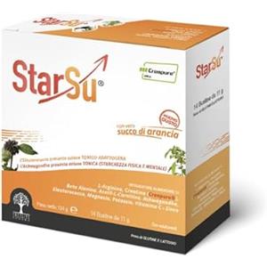 Treelife Pharma StarSù - Integratore alimentare per il recupero delle energie con Aminoacidi, Sali minerali, Vitamina C, Aswaganda ed Eleuterococco con Creatina CREAPURE - 14 bustine da 11g