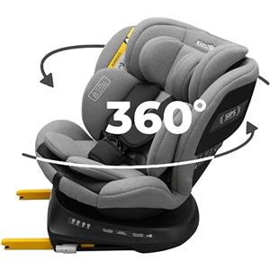 KidsZone Seggiolino Auto 0-36 kg Isofix i-Size, 40-150 cm - Seggiolino Auto Girevole 360 per Bambini Gruppo 0/1/2/3 - Top Tether, Reclinabile 5 posizioni, Regolabile in Altezza