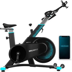 Cecotec Bicicletta Indoor DrumFit Indoor 7000 Magno Connected Resistenza Magnetica, Connettività Bluetooth, Design Compatto, Sella e Manubrio Ergonomici e Regolabili, Display LCD