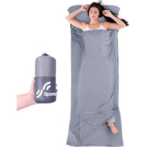 Sportneer Sacco Lenzuolo Sacco a Pelo, Sportneer Sacco Lenzuolo da Viaggio Ultraleggero e Compatto 450 g, 220 x 90 cm Sacco Lenzuolo, Ideale per il campeggio, l'escursionismo e i viaggi di lavoro