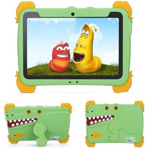 C idea Tablet Andriod 13 da 10.1 Pollici per Bambini Con Custodia - 4 GB RAM, 64 GB ROM, 6000mAh, Protezione Occhi, Touchscreen, WiFi - Regalo Educativo Verde