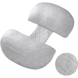 CZL Cooling Cuscino Gravidanza per Dormire, Cuscino Allattamento e Maternità sul Fianco Schiena, Cuscino Comodo Regolabile Supporto Vita, Cooling Fodera Rimovibile e Lavabile - Grigio Chiaro
