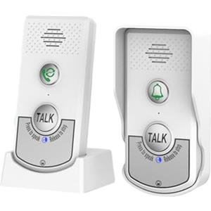 Puupaa Citofono senza fili, impermeabile, portatile, interno/esterno, interfono bidirezionale, kit interfono per casa, interfono a lungo raggio 1000 m (bianco)