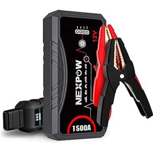 NEXPOW Avviatore Batteria Auto 1500A, Portatile Avviatore Di Emergenza Per Auto, Booster Avviamento Auto Per Motori a Benzina Fino a 7L o Diesel Fino a 5,5L Portatile