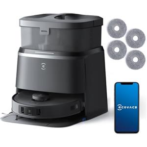 ECOVACS DEEBOT T30 Omni Care Robot Aspirapolvere Lavapavimenti con Mini Stazione, 11000 Pa Robot Aspirapolvere Lavapavimenti con Mappatura, Pulizia Bordi e Angoli con TruEdge™, Antigroviglio